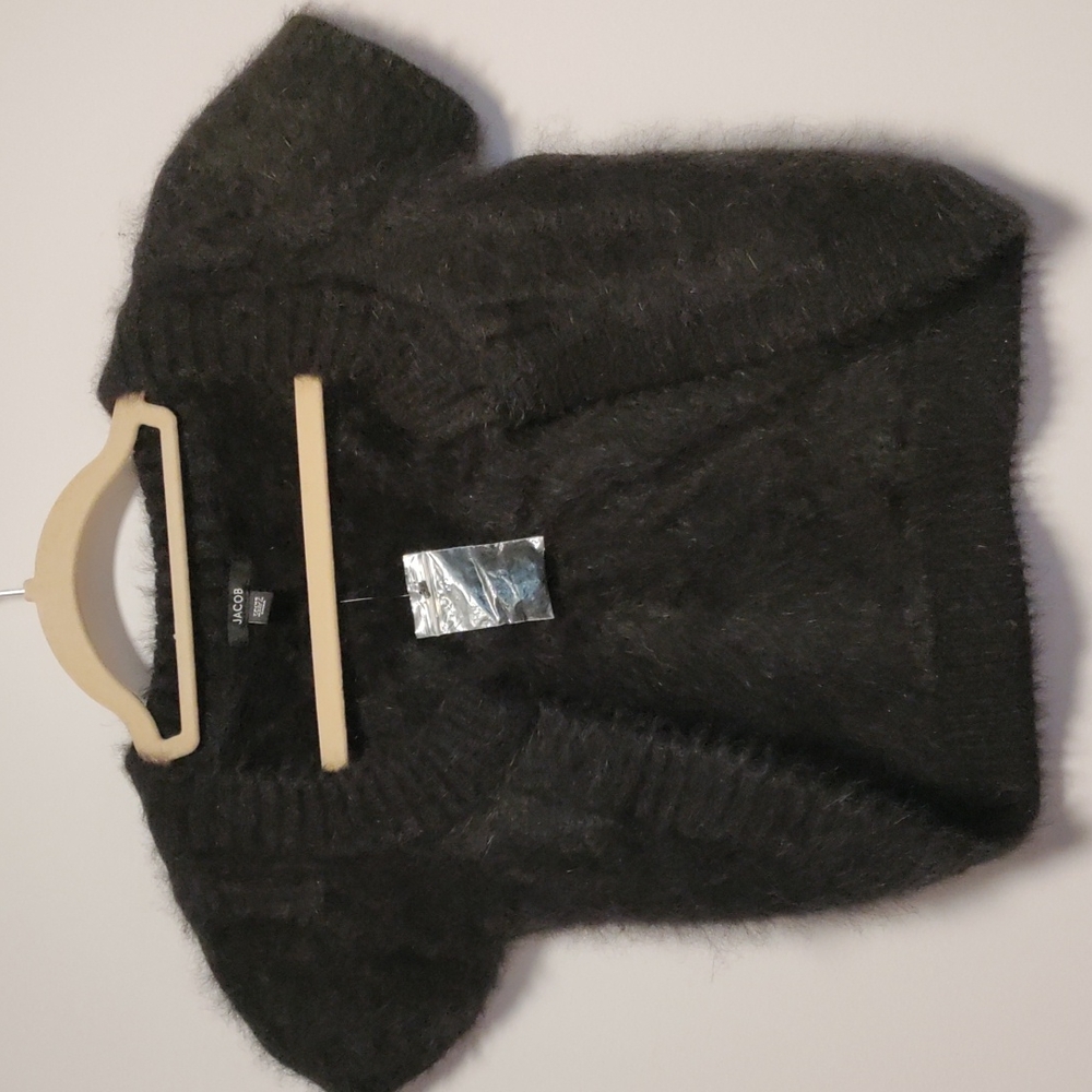 Jacob Angora  Cardigan Sweater Black NWT Xs